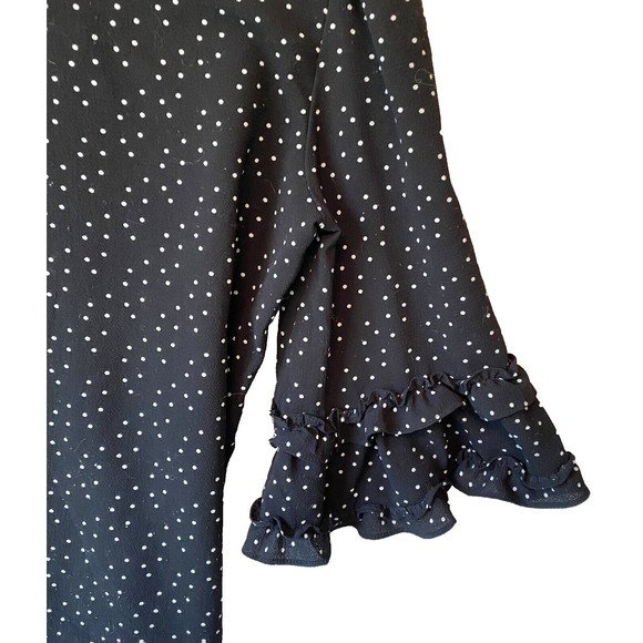 Max Studio Blouse Womens Small Polka Dots Flare Ruffle Sleeve Top - Picture 4 of 10